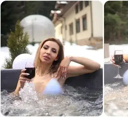 Скандал! Диана Габровска разпуска в джакузи с вино в снега!