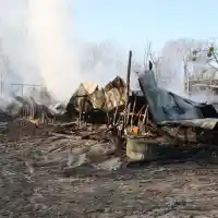 Пожар изпепели историческия комплекс "Фанагория" във Варна, загинаха 7 коня (видео/снимки)