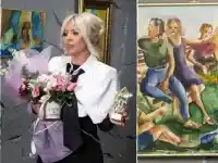 Дебютът на Андреа като художник шокира с рисунка на Кубрат с кървави ръкавици (СНИМКИ)