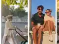 Рая и Явор на разходка с бебето